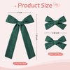 DEEKA Dark Green Cotton Linen Hair Bows 2 Sizes 5"&3.5" Soft Hair Bow set for Toddler Girls Long Ponytail Knot Bows Alligator Clip Hair Accessories for Little School Girls (Dark Green)