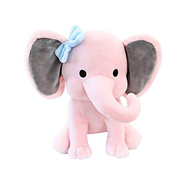 boqopod Stuffed Elephant Animal Plush Toys 9 Inch (Pink)