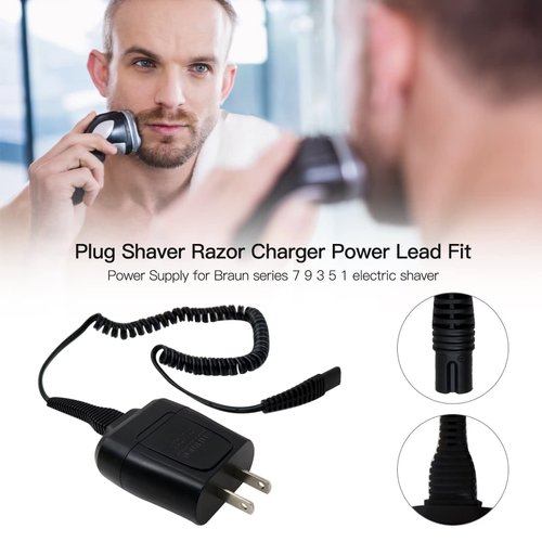 Gxcdizx Power Cord for Braun Shaver Series 1 3 5 7 9, Charger for Braun 3040S S5 340S-4 310S 9290CC Replacement 12V 400mA AC Adapter for 730 720s-3 720s-4 5877 5884 5887 Power Supply