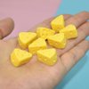 TOYANDONA 100 Pcs Miniature Kitchen Food Cheese, Artificial Cheese Models Simulation Triangle Cheesecake Food Figurines Mini Food DIY Decor Ornament for Dollhouse Decoration
