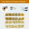 2680Pcs Champagne Gold Nails Rhinestones, 120Pcs Big Golden Nail Charms, Diamond Gems Stones with K9 Bling Flatback Round Beads, Clear Glass Crystal Jewelry for Nails Faces Eyes Makeup Decoration