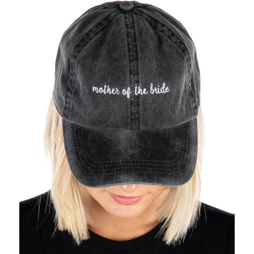 Funky Junque Bridal Baseball Cap - Mother of The Bride - Black (Washed)