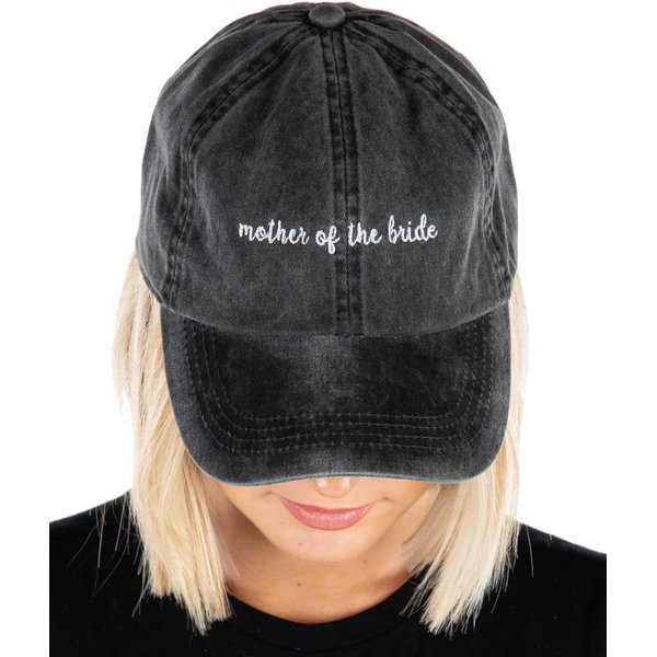 Funky Junque Bridal Baseball Cap - Mother of The Bride - Black (Washed)
