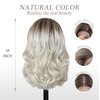 SISgrace Ombre Platinum Blonde 13×6 HD Lace Front Wigs Synthetic Glueless Pre Layered Brown Roots Body Wave Wigs for Women Pre Plucked 18 Inch Tiny Knots Lace Natural Hairline Bob Wigs