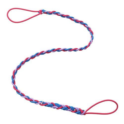 Tail Braid Holder- Hair Ties for Thin Hair, Elastic Spiral Ponytail Holders Rip Tie for Women Girls Swimming Pony Tail Wrap Hair Ties for Sports Running Motorcycle Riding 35"1Pcs Purple+Red+Blue