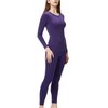 DEVOPS Women's Thermal Underwear Long Johns Top & Bottom Set (Medium, Purple)