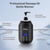 Massage Oil Warmer Bottle Professional Electric Lotion Digital Heater for SPA, Automatic Oil Warmer Heated Oil Lotion Cream for Salon, Barber Shops, Home, with Two Oil Bottle Dispenser (Black)