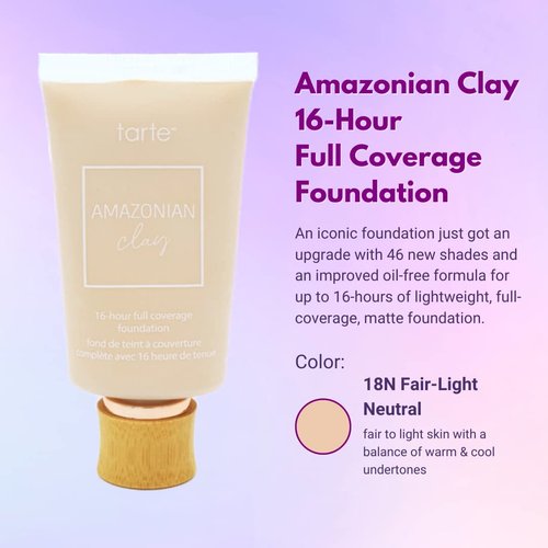 tarte Amazonian Clay 16-Hour Full Coverage Foundation 18N Fair-Light Neutral