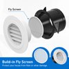 Soffit Vents 4 Inch, Hon&Guan Soffit Exhaust Vent Exterior Round Vent Cover with Built-in a Fly Screen for Bathroom Office Home-2PCS