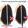 Tmbitto V Part Wigs Human Hair 180% Density Upgrade U Part Human Hair Wig V Part Curly Wig Human Hair Clips in Half Wigs NO Glue No Leave Out Afro Kinky Curly Wigs Human Hair Natural Color 18 Inch
