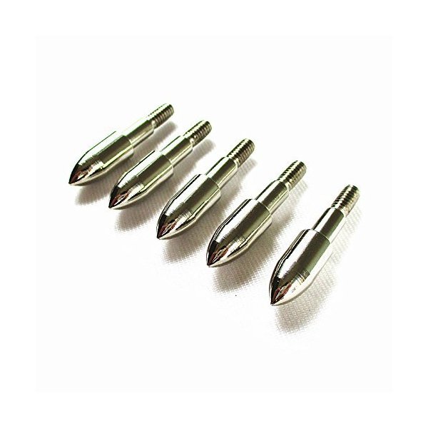 ZHANTYI ID 0.246”/6.2mm Screw-in Archery Field Points 100 Grain Stainless Steel Arrow Tips Targeting Hunting Broadheads (12Pcs)