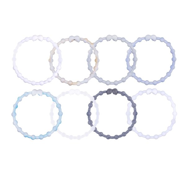Frost Whisper Pack PRO Hair Ties: Easy Release Adjustable for Every Hair Type PACK OF 8