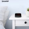 SHARP Digital Alarm Clock with Keyboard Style Controls, Battery Back-up, Easy to Use with Simple Operation, Black Case with Red LED Display