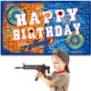 Gun Happy Birthday Supplies Dart Battle Target Water Gun Backdrop for Boy's Birthday Party Themed Party Decorations
