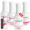 Saviland 8Pcs Dip Powder Liquid Set - 15ml/0.5oz Dip Powder Base and Top Coat, Actiator, Brush Saver, Nail File Nail Accessories for Dip Powder Nail Set