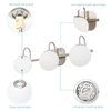 ZHUOER Brushed Nickel Bathroom Vanity Light Fixtures 3 Lights Milk White Glass Globe Shade Modern Wall Sconce Lighting Bath Vanity Lights Bar Over Mirror (Exclude G9 Bulb)