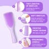 RHOS Hair Brush for Women,Men and Kids-Detangler Brush for Curly,Thick,Short,Thin Hair,Wet Dry Detangling Hair Brush for Smoothing,Anti Breakage-Hair Brush without Ball Tips(Purple)
