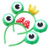 Frog Headbands with Bow&Crown Plush Frog Ears Headband,Cute Frog Eye Headbands Cosplay Costume Headwear Accessories for Passover Dress up Party Games Costume Fluffy Frog Makeup Headbands for Wash Face