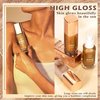 Body Luminizer Body Shimmer Oil Liquid Bronzer Body Glitter Oil Smooth Moisturizing Shimmer Body Lotion Long Lasting Liquid Highlighter with Makeup Brush (Glistening Bronze,40 ml)