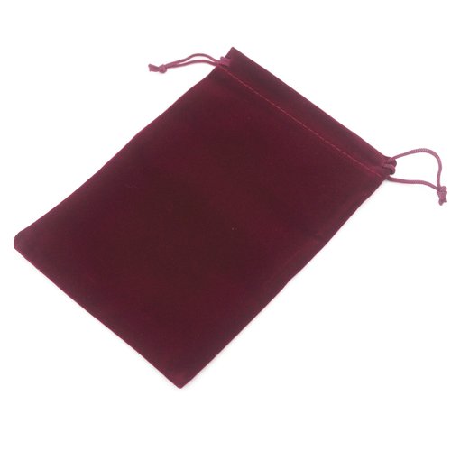 Pack of 25 Velvet Gift Bags Drawstring Jewelry Pouches Candy Bags Wedding Favors (7" X 5", red)