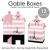 Big Dot of Happiness Paris, Ooh La La - Treat Box Party Favors - Paris Themed Baby Shower or Birthday Party Goodie Gable Boxes - Set of 12