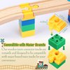 Foilswirl 24 Pcs Wooden Train Track Accessories Multicolor Wooden Track Connectors Compatible with Most Railroad Sets Educational Toys for Fun Toys Building Games Stem Kit