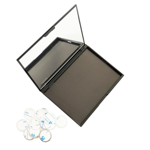 SZDYM Empty Makeup Magnetic Plastic Palette with 20Pcs Adhesive Metal Stickers for Eyeshadow Powder Lipstick foundation