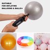 Exercise Ball Pump, Hand Air Pump for Stability Workout Yoga Ball, with 2 Plugs for Valve & 1 Plug Remover for Easy Deflation (Hand Pump)