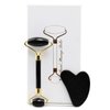 WEDDINGHELPER Jade Roller and Gua Sha Set: Facial Beauty Tools, Face Roller Skin Massager for Fac, for Skin Care Routine (Black)