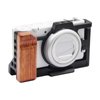 Camera Cage for Sony ZV-1 II/ZV-1F / ZV-1 Camera, with Wooden Handle Grip,Equipped with 3/8 "and 1/4" Screw Holes and Cold Shoe Extension for Microphone/Light.
