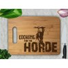 Cooking For the Horde Anniversary Wedding Gift Personalized Cutting Board Engagement Bamboo Cutting Board Chopping Block Gamer Gifts