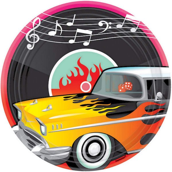 50's Party Plates, 10.5", 8 Ct.