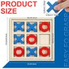Seenelling Jumbo Wooden Tic Tac Toe Game Dementia Activities for Alzheimers Seniors with Matching and Puzzle Templates XO Chess Board Game for Elderly Engaging Table Decor(Blue, Red)