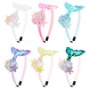 YARIEW 6 Pcs Mermaid Tail Headbands for Girls Mermaid Headband for Little Girl Hair Accessories Glitter Sequins Mermaid Tail Starfish for Mermaid Party Decorations Gifts (Set 2)