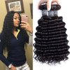 Amella Hair 8A Grade Uprocessed Brazilian Deep Wave 100% virgin hair 3 Bundles Remy Human Hair Extensions Natural Color (14'' 16'' 18'')