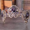 Yfe Wedding Bridal Crown Purple Retro Vintage Crowns and Tiaras for Women and Girls Prom Costume Headband