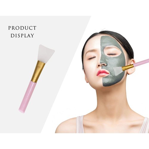 Mini Skater 3Pcs Silicone Face Mask Brushes Soft Silicone Facial Mask Applicator Beauty Tool for Mud Clay Charcoal DIY Mixed Mask,Pink