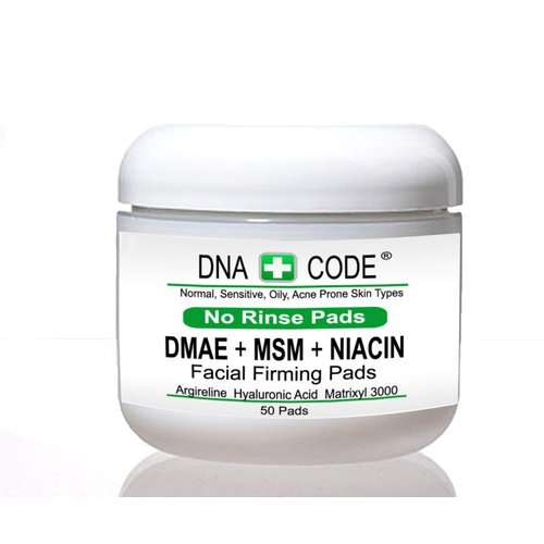 Anti-Aging-No Rinse-MAGIC DMAE+MSM+NIACIN Firming Pads, 100% Pure Hyaluronic Acid, Argireline, Matrixyl 3000