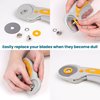 W.A. Portman Fabric Rotary Cutter with 5 Blades- 45mm Rolling Cutter with Safety Lock - Fabric Roller Cutter - Rotary Fabric Cutter Wheel - Fabric Cutting Wheel - Rotary Cutter For Fabric