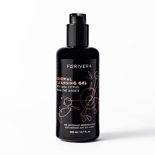 Florivera Renewal Cleansing Gel | Skin Care Face Wash, Face Moisturizer, Facial Cleanser Formulated With Vitamin C, Tea Tree Oil, Glycolic Acid, Salicylic Acid | 200 mL / 6.7 fl. oz
