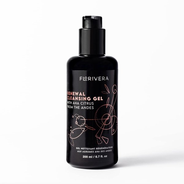 Florivera Renewal Cleansing Gel | Skin Care Face Wash, Face Moisturizer, Facial Cleanser Formulated With Vitamin C, Tea Tree Oil, Glycolic Acid, Salicylic Acid | 200 mL / 6.7 fl. oz