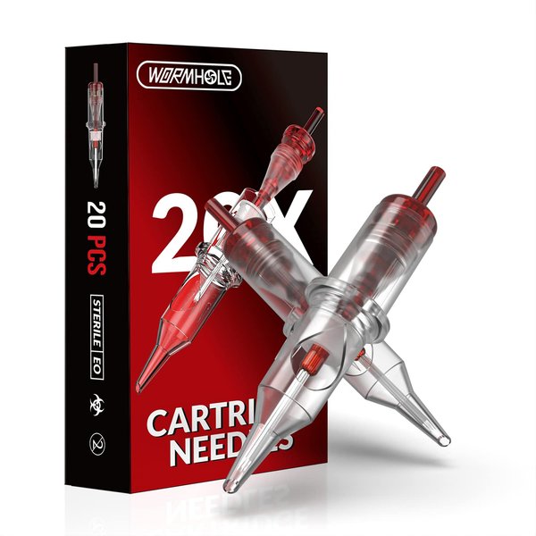 Wormhole 20pcs Tattoo Cartridge Needles 3RL /Stability with Laminated Rubber, Liner Needles of Tattoo Pen,1203 Round Liner Disposable Needles,Individually Packaged,Compatible All Pen Tattoo Machine