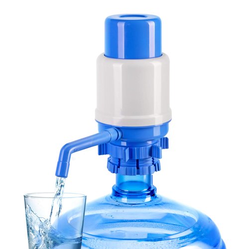 HotFrost Manual Water Pump for 5 Gallon Bottle – Secure Fit on Crown Top Jugs - Adjustable Tube Length, Protective Spout Cap, Cleaning Brush, BPA-Free Food-Grade Material – Water Pump for 5 Gallon Jug