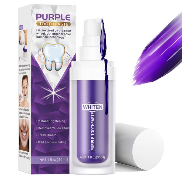 Konipl Purple Toothpaste - Instant Whitening Serum - Neutralizes Tooth Stains - 1 Fl Oz