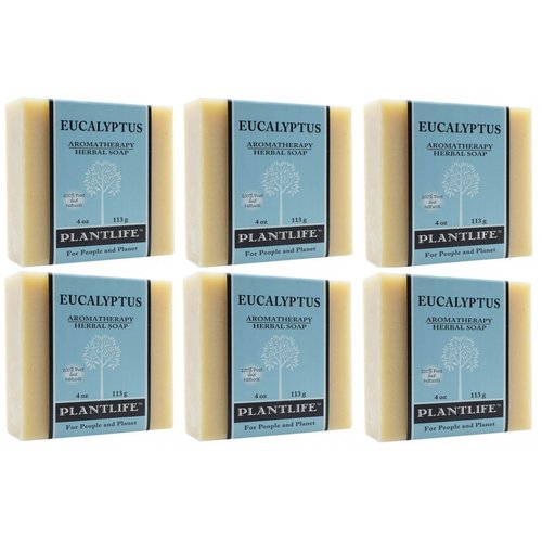 Plantlife Eucalyptus 6-pack Bar Soap - Moisturizing and Soothing Soap for Your Skin - Hand Crafted Using Plant-Based Ingredients - Made in California 4 oz Bar