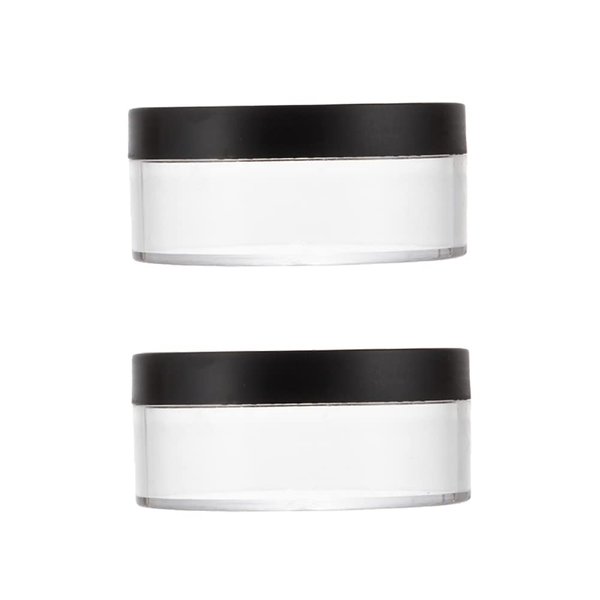 ccHuDE 2 Pcs 50g Plastic Loose Powder Case Empty Cosmetic Powder Container Refillable Makeup Powder Jar Portable Powder Box for Travel