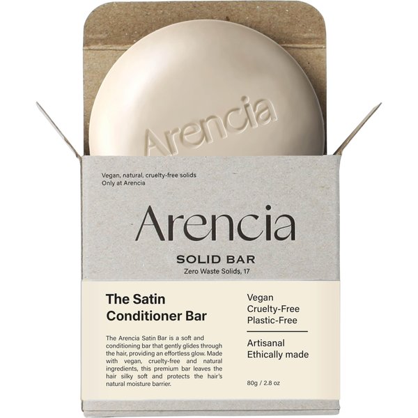 ARENCIA The Satin Shea Butter Conditioner Bar for Hydrating & Nourishig | Dry Hair & All hair type | Soft and Glossy Hair | Vegan, Natural, pH balanced, Sulfate free, Zero Waste
