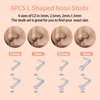 Lucktree 8PCS Nose Studs, Surgical Steel Nose Stud 20 Gauge, Nose Piercing, L Shaped Body Jewelry for Women Men Girls, Silver, CZ Diamond 1.5mm 2mm 2.5mm 3mm