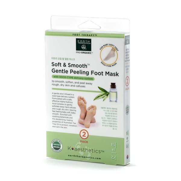 Earth Therapeutics Soft & Smooth Gentle Peeling Foot Mask - 2 Pairs