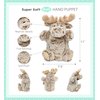 DolliBu Moose Plush Hand Puppet For Kids - Soft Plush Stuffed Animal Hand Puppet Toy for Puppet Show Games & Puppet Theaters for Kids, Adult's Cute Puppets Educational Toy to Teach Children & Toddlers